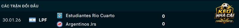 Lịch sử đối đầu Argentinos Juniors vs Estudiantes Rio Cuarto